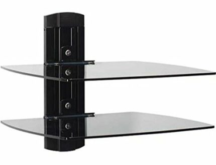Sanus On-Wall Single-Column Shelving AV Component System with Two Shelves - Black