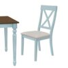 DINGZZ 6 Piece Wooden Kitchen Dining Table Set With 1 Bench And 4 Upholstered Chairs, Light Green