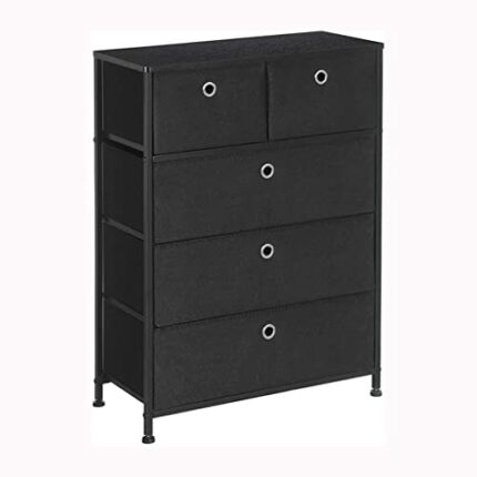 FGHOEV Storage Chest Dresser 5 Fabric Drawers Closet Apartment Dorm 23.6 X 11.8 X 32.9 Inches