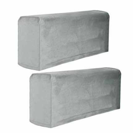 Homoyoyo Elastic Cover 2Pcs Stretch Armrest Covers Sofa Armrest Protector Chair Pillowcase Recliner Cushion for Recliner Armchair Couch Grey Sofa