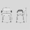 Bath Stools,Shower Stool Bathroom Chair with Armrests Lightweight Aluminum with Backrest Non-Slip Height Adjustable Capacity 200 Kg