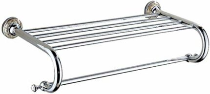 KNOXC Towel Racks,Towel Bar Towel Bar Wall Mounted Solid Brass Carved Base for Bathroom Organizer Storage, Polished Finish Towel Rack