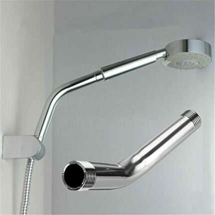 Michear Curved Forward Handheld Shower Stainless Steel Universal Extra Hose Pipe for Shower Head and Hose Extension Arm Bath Accessory