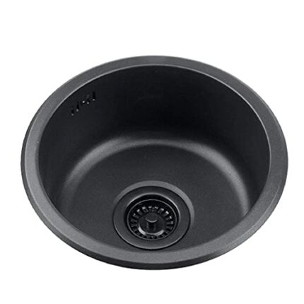 Bath Fixtures Black Round Sink Kitchen 304 Stainless Steel Sink Round Single Sink Bathroom Round Washbasin Washing Vegetables And Dishwashing Poo