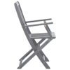 vidaXL 5 Piece Solid Acacia Wood Garden Dining Set Easy Clean Outdoor Folding Table Chair Grey Patio Furniture