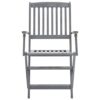 vidaXL 6x Solid Acacia Wood Folding Outdoor Chairs Garden Seating Furniture Foldable Wooden Patio Side Seat Kitchen Dining Room Dinner Chair
