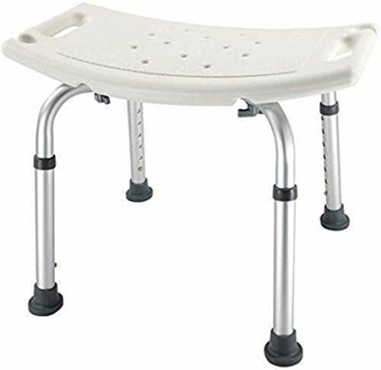 Bath Stools,Bathroom Seat Shower Stool Bathroom Chair - Adjustable Height - Non-Slip - Lightweight Aluminum - Older People with Reduced Mobility