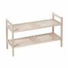 Wenko Norway System with 2 Shelves Natural White, Walnut wood, 40.5 x 27 x 69 cm