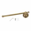 Wall Mounted Brass Single Pole Bar Towel Rail with Antique Design, Mounting Accessories Included, 11.42 x 2.95 inches