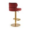 DWILKE Velvet Gold Adjustable Heigh Island Bar Chairs Counter Height Bar Stools Set of 2 Swivel Barstools with Backs Round Upholstered Seat for P