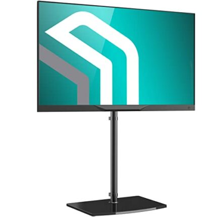 ONKRON Height Adjustable TV Stand - Swivel Black TV Floor Stand for 30-60 Inch LED TVs up to 41kg Max VESA Pedestal 400x400 / TV Pedestal Stand