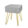TOUCH-RICH Velvet Footrest Stool Ottoman Round/Square Modern Upholstered Vanity Footstool Side Table Seat Dressing Chair with Golden Metal Leg(Pi