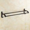 Towel Rail,bathroom towel rack Bathroom Towel Bar Rail Aluminum Rustproof Not Faded Black Bathroom Accessories bathroom towel rack,60Cm,60Cm (60C