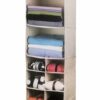 Better Home Closet Hanging Organizer, 3 Shelf 10 Shoe Pocket, Storage Space Saver 50"x12"x12" (Grey)