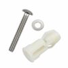 NATUCE 2pcs Toilet Seat Fittings Toilet Seat Hinges Screws Toilet Lid Screws Top Nuts Screw Fixing Hinges Screws Expanding Rubber for Toilet Cove