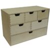 COLLECTOR Wooden World 5 Drawer Plain Wooden Storage Box Chest Cupboard Decoupage Solid Wood Jewellery Chest
