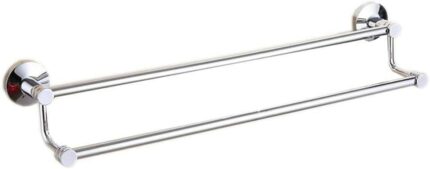 Bathroom Towel Rack Solid Copper and Chrome Towel Bar for Bathroom Mirror Glossy Double Rod Polishing and Plating Towel Hanger Holder Bathroom Sh