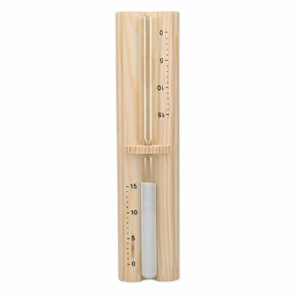 Navaris Sauna Hourglass Sand Timer - Classic Wall-Mounted Sand Hour Glass for Saunas - Pine Wood, Sand and Heat-Resistant Glass - 29.5 x 7.5 x 4