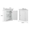 VERSANORA Teamson Home Wooden Bathroom Wall Cabinet, Corner Bathroom Cabinet, Removable Wall Cabinet, One Door and Interior Shelf, White, Glancy