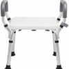 Bath Stools,Shower Stool Bath Chair Bathroom Seat - Lightweight Aluminum - Non-Slip - Adjustable Height - 200 Kg Handicapped Pregnant Woman