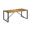 vidaXL Solid Rough Mango Wood Dining Table 180cm Unique Home Kitchen Furniture