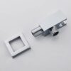Wall Supply Elbow with Hand Shower Holder, Keymark Brass Square 1/2″Shower Hose Connector, Wall Mount Drop Ell Union Water Outlet, Chrome