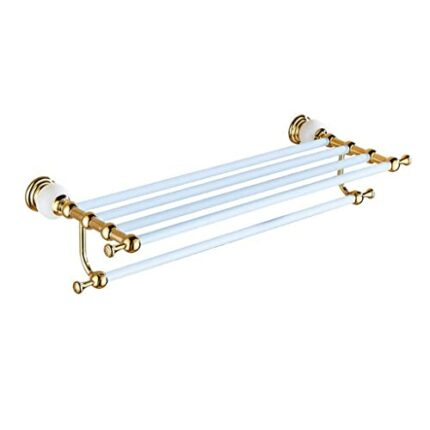 HIGOH Towel Racks,Bathroom Towel Rack Wall Mounted Towel Holder,Bathroom Accessories Brass Jade Towel Holder,Towel Bar,Bathroom Shelf Towel Rack,
