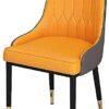 dining chair Kitchen Dining Room Furniture Chairs Kitchen Dining Chairs Modern PU Leather High Back Padded Soft Seat Chair Metal Legs Living Room