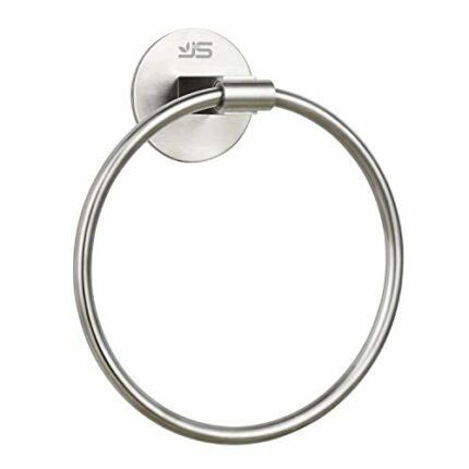 JS Self Adhesive Towel Holder,Stainless Steel Bathroom Towel Ring 7.08 inches/18cm,Wall Mounted 3M Self Adhesive Hand Towel Rails for Kitchen Bat