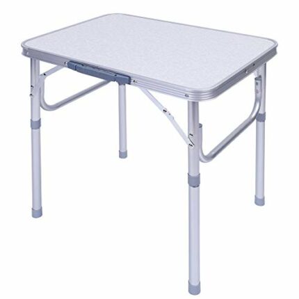 VOBOR Folding Camping Table,Garden Table Side Table Folding Picnic Table Height adjustable,Lightweight and sturdy aluminum alloy 60.2×45×56 cm, E