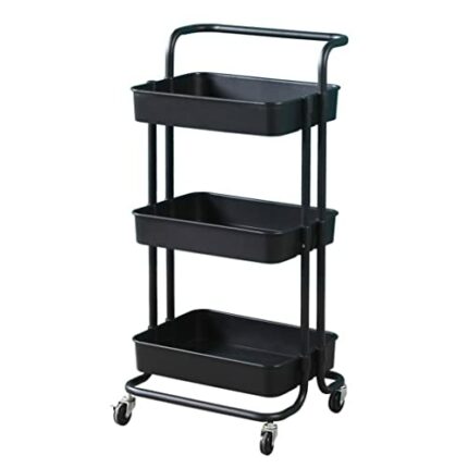 THYKL Kitchen bathroom multi-layer storage shelf three shelves beauty trolley with wheels trolley