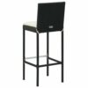 vidaXL Garden Bar Set 7 Piece with Cushions Outdoor Patio Terrace Backyard Furniture Dining Table and Chair Seating Poly Rattan Black