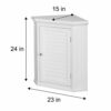 VERSANORA Teamson Home Wooden Bathroom Wall Cabinet, Corner Bathroom Cabinet, Removable Wall Cabinet, One Door and Interior Shelf, White, Glancy