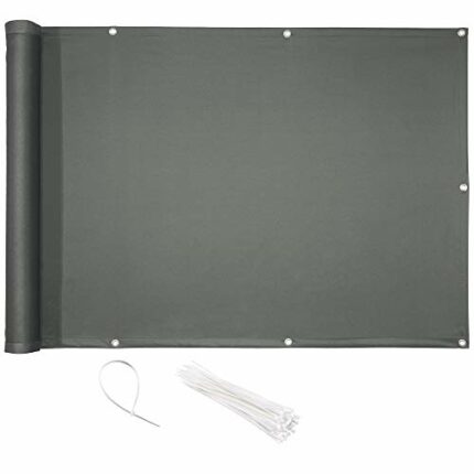 CelinaSun privacy screen balcony 1,0 x 5 m anthracite PES fence screen with cable ties water repellent balcony border