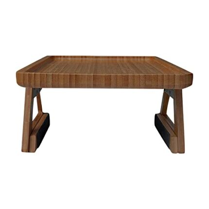 Fiacvrs Wooden Sofa Armrest Tray, Sofa Arm Clip Table, Couch Arm Table for Wide Couches, Coffee Table and Side Tables for Small Spaces(Dark Brown