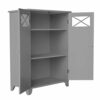 VERSANORA Teamson Home Bathroom Dawson Grey Wooden Free Standing Cabinet EHF-6841G, 33 x 66 x 86.4