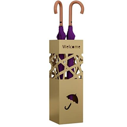 SENNIAN Umbrella Stand Hollow-carved Umbrella Stand, Indoor Corner Square Umbrella Holder for Hallway Entryway, Rust Resistant Umbrella Organizer