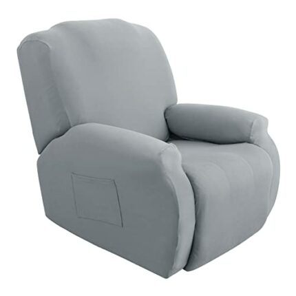 Rosnek Recliner Covers Stretch Recliner Chair Covers 4 Pieces Seperately-Clean with Pocket,Lazy Boy Reclining Chair Furniture Covers for Recliner