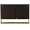 WALNUT Sideboard Buffet Adjustable Shelf Metal Legs With Large Storage Space For Dining Room, Entryway.