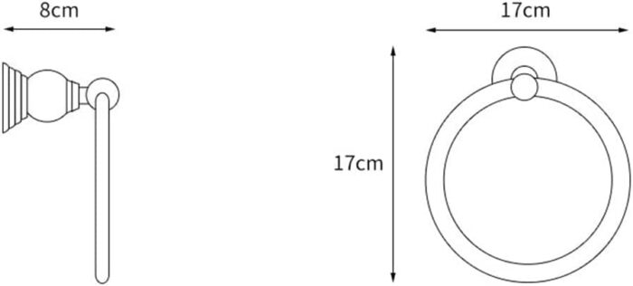 RAKUTE Bathroom Towel Hanger Holder, Towel Ring, Towel Rack, Round Towel Hanger Wall Mount Bathroom Hardware Bathroom Ring