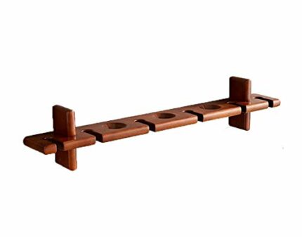 PIBM Stylish Simplicity Wine Rack Wall-Mounted Wine Rack and Glass Holder,Can Hold 3 Bottles of Red Wine and 6 Goblets, Full Rubber Wood, 15Kg Lo
