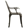 vidaXL Biatro Set 3 Piece Outdoor Furniture Set Balcony Bistro Table and Chairs Patio Garden Balcony Table Chairs Furniture Cast Aluminium Bronze