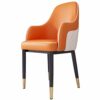 dining chair Kitchen Dining Room Furniture Chairs Living Room Armchairs Modern Leather High Back Padded Soft Seat Dining Chairs with Metal Legs,K