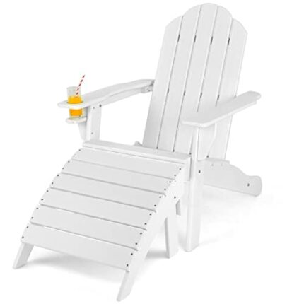 ZCMEB Recliner and folding food set all weather outdoor white