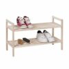 Wenko Norway System with 2 Shelves Natural White, Walnut wood, 40.5 x 27 x 69 cm