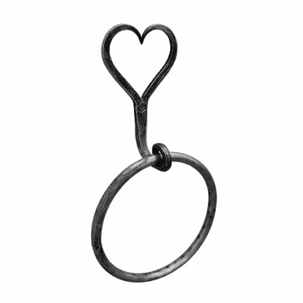 Towel Ring Holder Hand Forged Heart Shape Towel Holder Wrought Iron Handmade Wall Mounted Kitchen Towel Holder Modern Farmhouse Kitchen Towel Rin