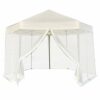 vidaXL Hexagonal Pop-Up Marquee with 6 Sidewalls Grey 3.6x3.1m Gazebo Canopy