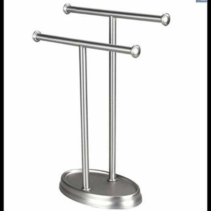 N/A Double Towel Rack Stainless Steel Bathroom Kitchen Towel Rack Double Towel Bar Anti-rust Towel Rack