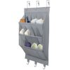 coastal rose Over the Door Shoe Organizer, Hanging Shoe Rack Organizer for Closet Door with 12 Deep Pockets & 3 Metal Hooks, 3-Tier Hanging Shoe