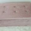Soft Velvet Diamante Ottoman Folding Storage Box Footstool Seat 2size (blush pink, 38x76x38cm)